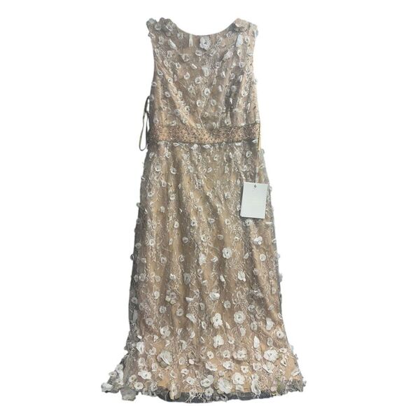 Mac Duggal NWT Sheer Mesh Cocktail Dress 67853 in Ivory/Nude Size 12 MSRP‎ $598 - Picture 4 of 9